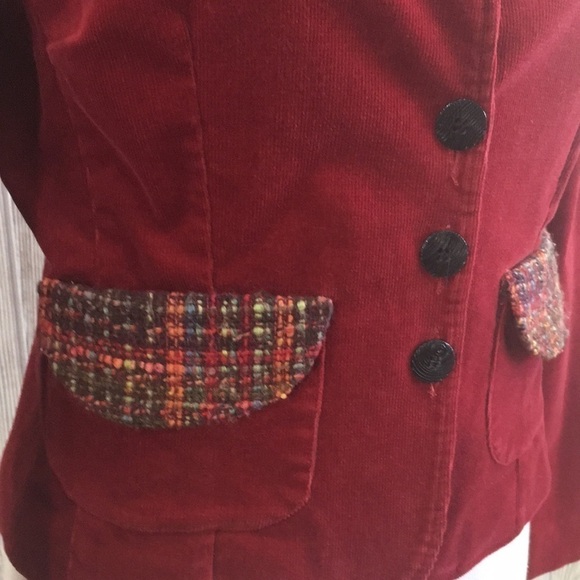 Bets by Canvasbacks Red Corduroy Blazer Size 8 - Picture 5 of 16